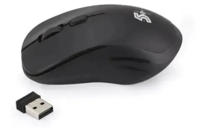 Mouse Sem Fio 5+ Mw-500 Preto Para Escritório Com 3 Botões