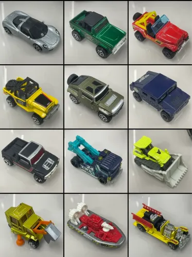Kit minis (12) jeep, lancha, trator