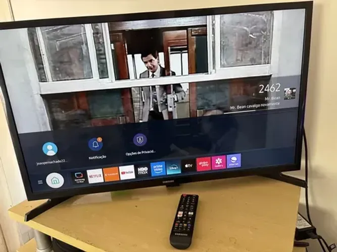 tv smart sansung tizen 32 polegadas perfeita com controle 