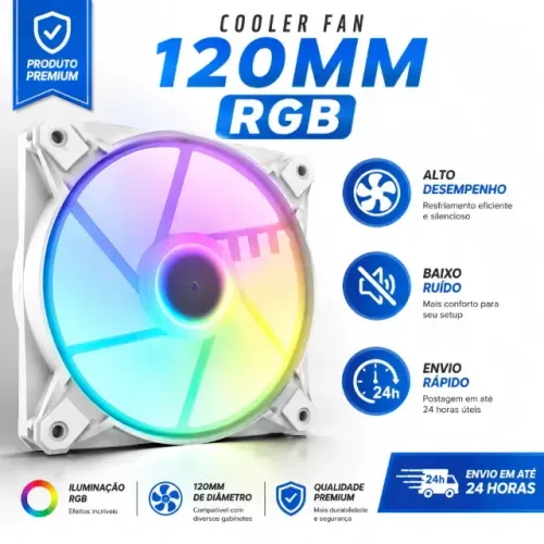 ? COOLER FAN RGB 120MM SILENCIOSO PARA PC GAMER | ALTO DESEMPENHO + ENVIO RÁPIDO ? Ilumin