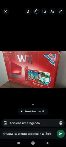 Nintendo Wii desbloqueado vermelho raro avalio