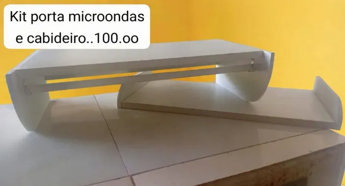 Kit cabideiro e porta micro-ondas