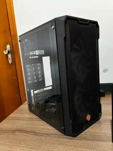 Gabinete com vidro e fans e fonte 500w nova