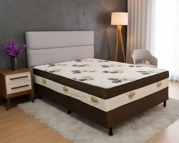 Cama Box Casal Ortopédica Firme 138x188 Marrom - Até 250kg