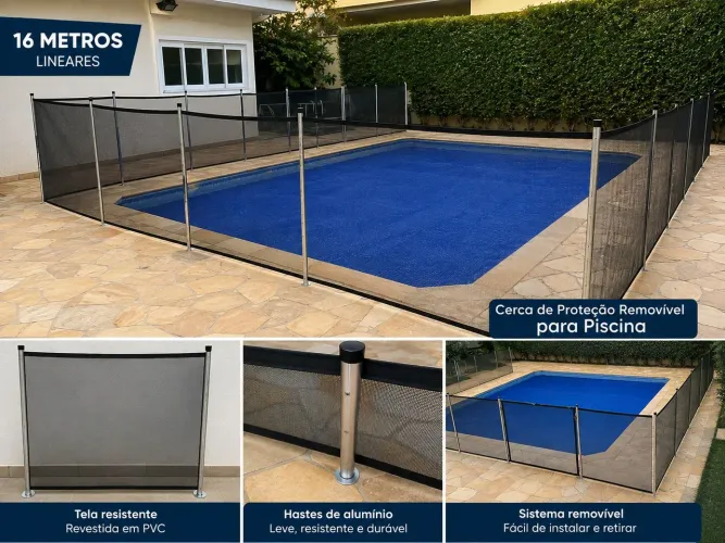 Cerca de proteção removível para piscina