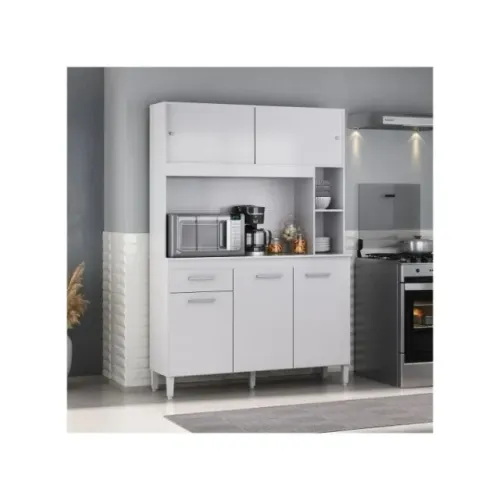 Organização e Elegância para Sua Cozinha: Cozinha Compacta Ceará 5 Portas 1 Gaveta Branca