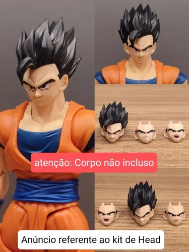 Kit de Cabeça + 3 faces Head Gohan Místico Bandai S.H.Figuarts Ultimate Dragon Ball Z