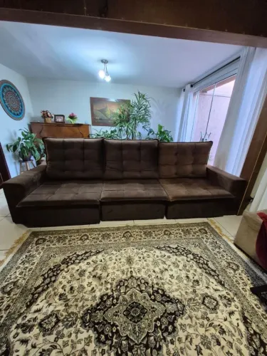 Vendo sofá retrátil marrom usado