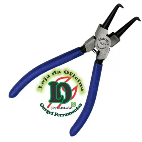 Alicate para Anéis Internos com Bico Curvo de 6.5 Pol. - RIOSUL TOOLS-010037<br><br>
