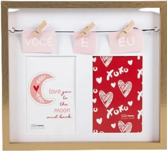 Porta-retrato com pregadores Casual Home - Novo - Decorativo