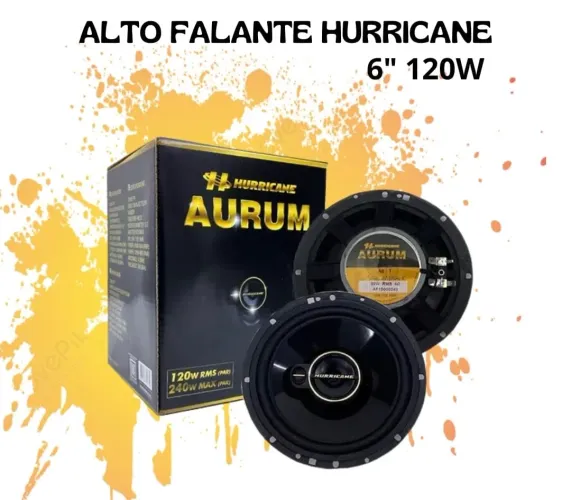 Kit Alto Falante Hurricane Triaxial Aurum 6 Pol 120w Rms
