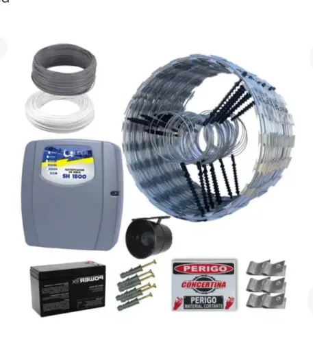 Cerca elétrica, interfone, concertina, câmera de segurança 
