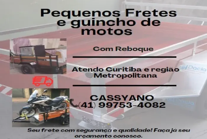 Pequenos fretes e guincho para motos