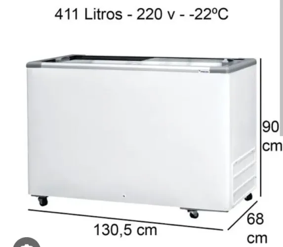 Freezer Horizontal com Tampa de Vidro 411 litros 