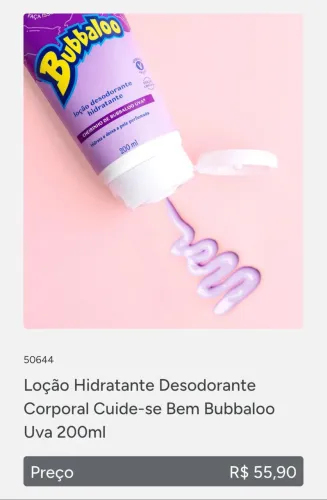 Loção Bubbaloo uva