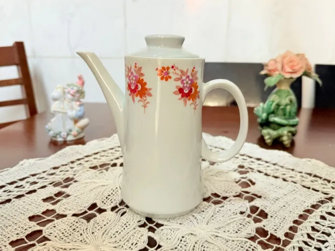 Bule de Porcelana Decorativo Floral