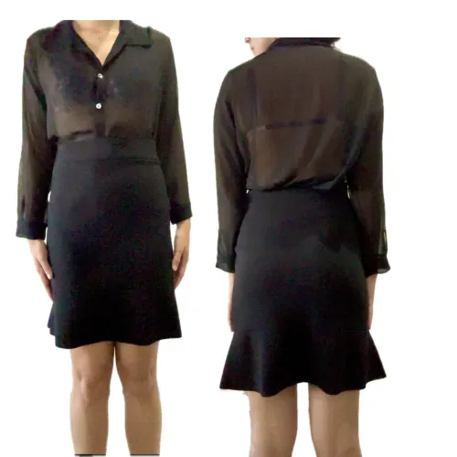 Conjunto Saia e Blusa Transparente Elegante
