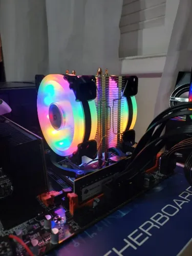 KIT UPGRADE MONSTRO! Placa Mãe + 16GB RAM + Air Cooler RGB Gigante
