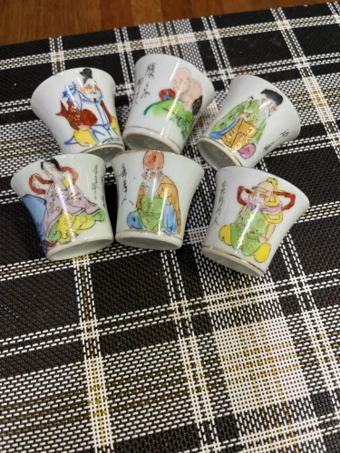 Conjunto de 6 copinhod de Porcelana Chinesas Decorativas