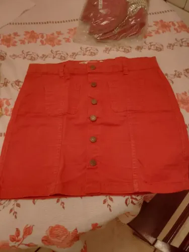 Saia Jeans Laranjado Tamanho 42