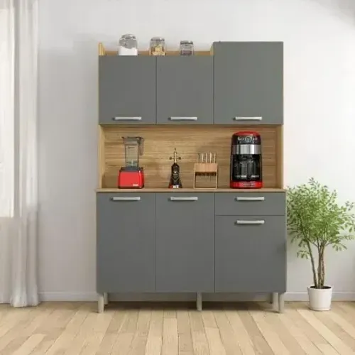Armário de Cozinha Gênova Freijo/Gris (em estoque)