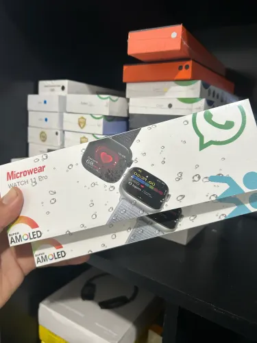Smartwatch série 11 pro, Microwear - WhatsApp, tela amoled..