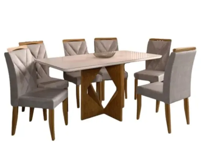 Mesa de Jantar  1.60×0.80 Com 6 Cadeiras Viena l765