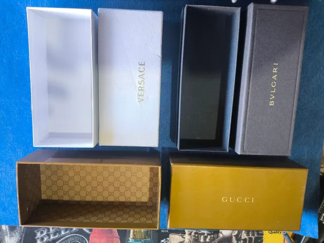 Caixas de Luxo Versace, Bulgari, Gucci