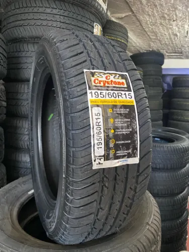01 Pneu Crystone 195/60R15 - Remold de Qualidade