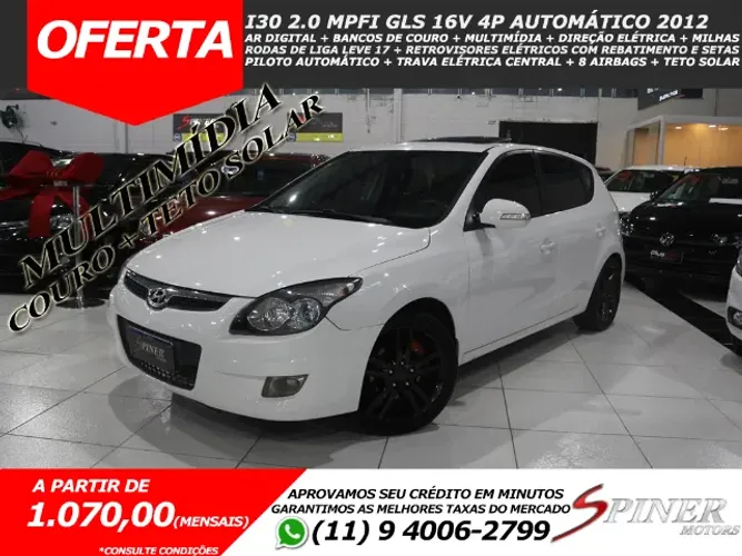 Hyundai I30 2.0 GLS Automático Top de Linha Ar Digital + Couro + Multimídia + Teto Solar
