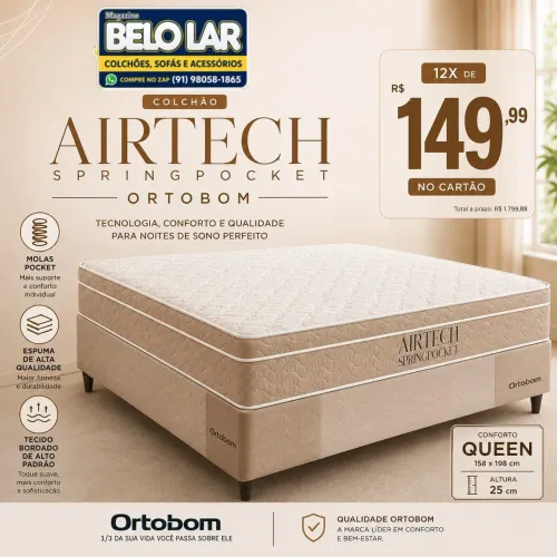 Cama Queen Ortobom Airtech