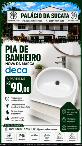 Pias de banheiro novas