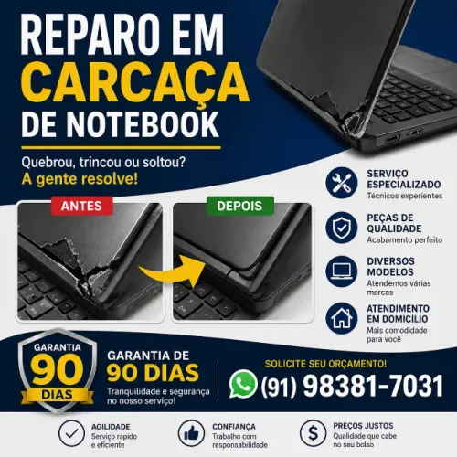 reparo em carcaça de notebook