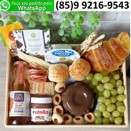 Cesta de Café da Manhã Luxo Premium Produtos Selecionados