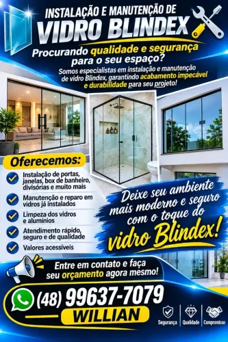 Manutenção/Instalação & Limpeza em vidros temperados e Alumínio