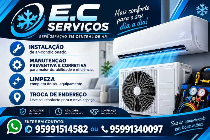 Limpeza, Instalação, manutenção em centrais de Ar