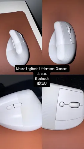 Mouse Logitech lift ergonômico branco 