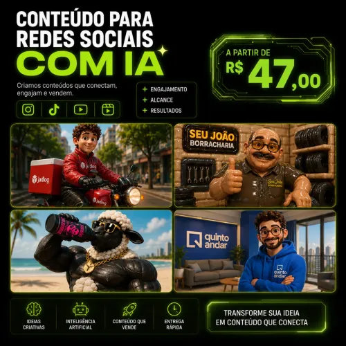 Conteúdo para redes sociais social média com inteligência artificial 