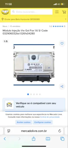 Vendo módulo de injeção (central) para diversos carros