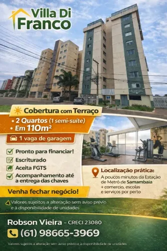 Rob -  ? Cobertura Duplex à Venda em Samambaia - Próximo à Estação Furnas!
