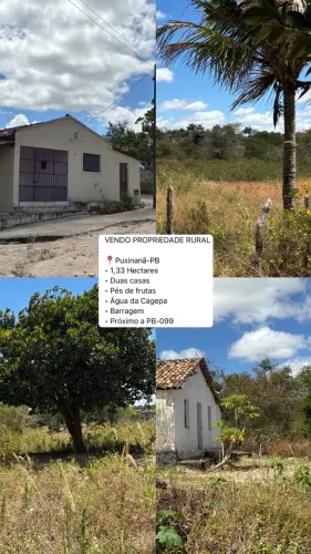 PROPRIEDADE RURAL EM PUXINANÃ- 1,33 Hectares 