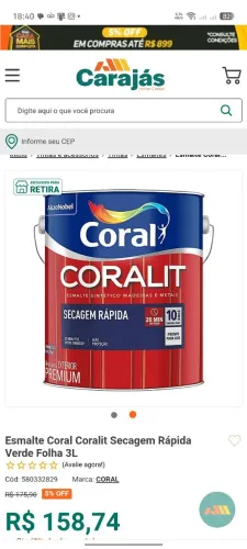 Tinta esmalte coralit verde folha