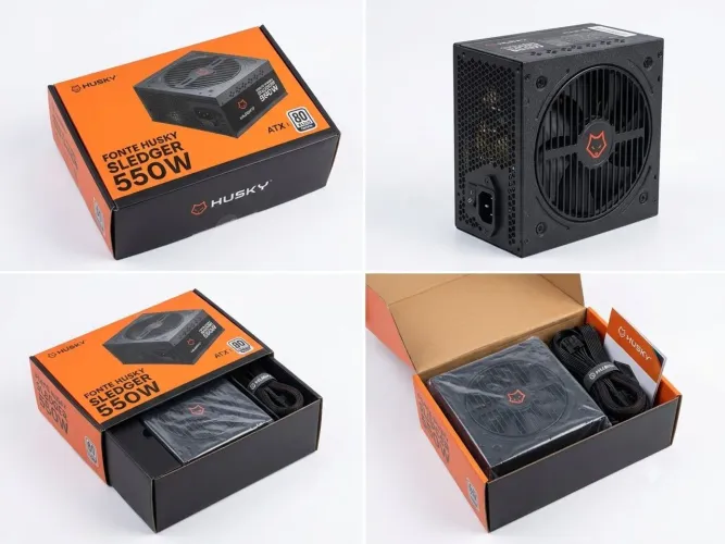 Fonte Gamer Husky Sledger 550W 80 Plus
