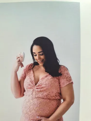 Roupa ensaio gestante rosa bebê- Tamanha G