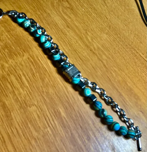 Pulseira de Pedra Malaquita Azul