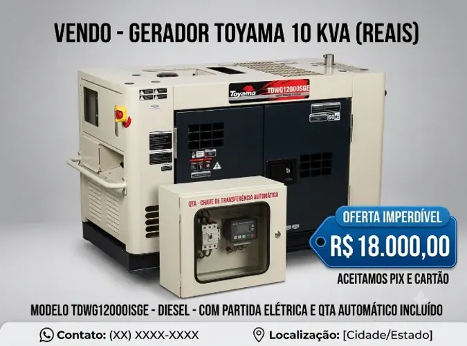 Gerador para chácara