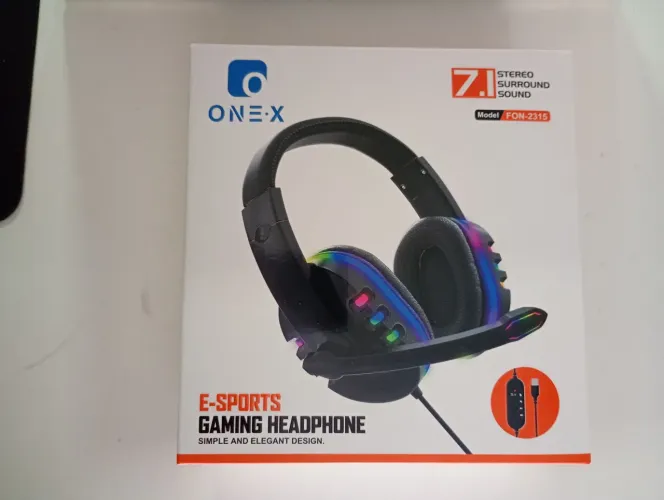 NOVO Headphone Gaming E-Sports RGB controladora Stereo Surround USB