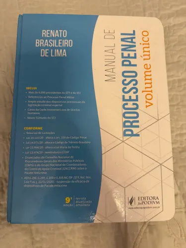 Livro Manual de Processo Penal - Volume único