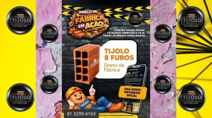 tijolo 8 furos alta qualidade e preço justo 