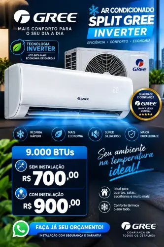 Ar condicionado Gree 9.000 BTUs inverter